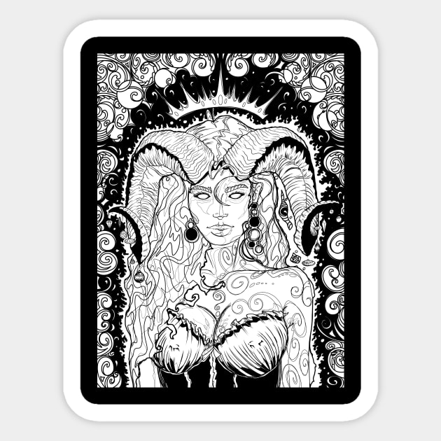 Godess of Lust Sticker by paintchips